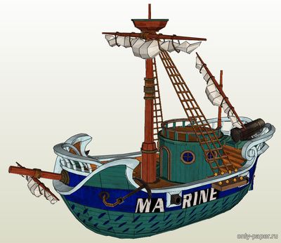 Сборная бумажная модель / scale paper model, papercraft Marine Ship (One Piece) 
