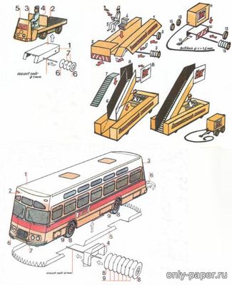 Сборная бумажная модель / scale paper model, papercraft Аэродромная техника [АВС 09, 16/1978] 