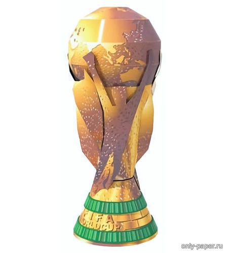 Модель Золотого Кубка Мира ФИФА из бумаги/картона