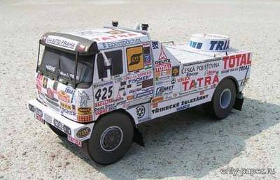 Модель грузовика Tatra T815 2 ZE R55 Puma Dakar 2001 из бумаги/картона