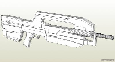 Модель штурмовой винтовки Battle Rifle H4 из бумаги/картона