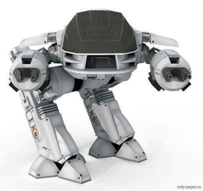 Модель робота ED-209 из бумаги/картона
