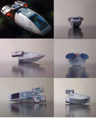 Сборная бумажная модель / scale paper model, papercraft DS9 Defiant Shuttle Chaffee-Star Trek 