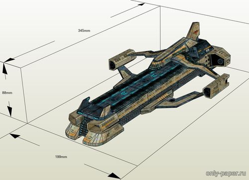 Модель комического корабля «Сардар» из бумаги/картона