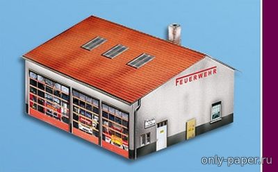 Сборная бумажная модель / scale paper model, papercraft Пожарное депо / Feuerwehrhaus 