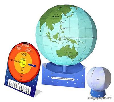Сборная бумажная модель / scale paper model, papercraft Глобус Земли / Globe Earth 