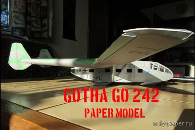 Модель планера Gotha Go 242 из бумаги/картона