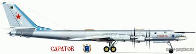 Сборная бумажная модель / scale paper model, papercraft Ту-95 "Саратов" / Tu-95 Bear "Saratov"(Gary Pilsworth - ВладОш) 