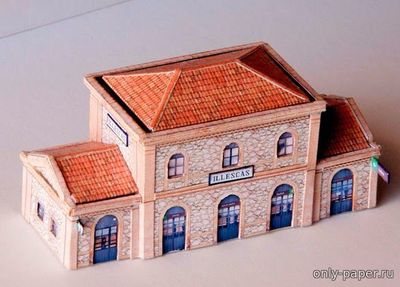 Сборная бумажная модель / scale paper model, papercraft Жд станция Ильескас (Толедо) / Illescas Train Station (Toledo) 