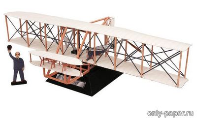 Сборная бумажная модель / scale paper model, papercraft Первый в мире моторный самолет Wright Flyer 