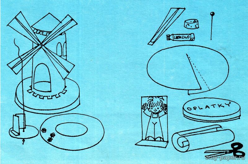 Поделки мельницы из картона и бумаги: схемы с шаблонами для вырезания
