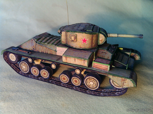 Сборная бумажная модель / scale paper model, papercraft Танк "Валентайн" II Ленд-лиз / Valentine Mk.II LL (Бумажные танки) 