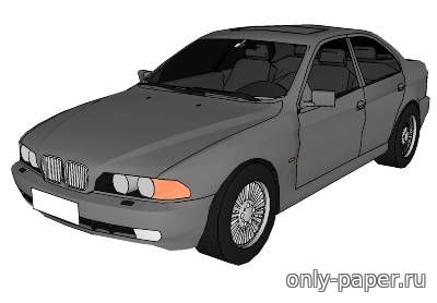 Сборная бумажная модель / scale paper model, papercraft BMW 5 series (DI-3) 