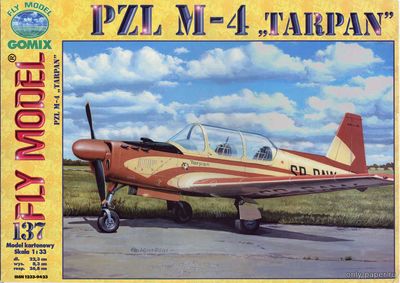 Модель самолета PZL M-4 Tarpan из бумаги/картона