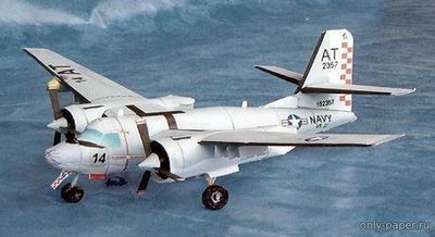 Модель противолодочного самолета Grumman S-2 Tracker из бумаги/картона