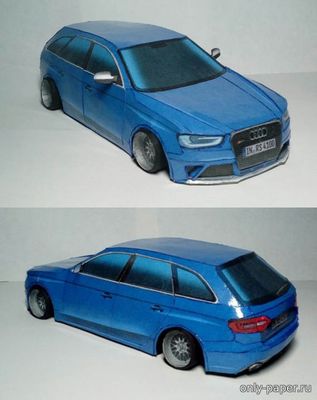 Модель автомобиля Audi RS4 из бумаги/картона
