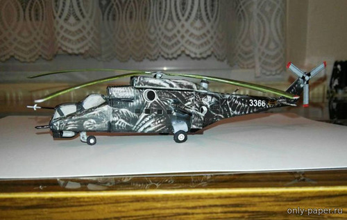 Сборная бумажная модель / scale paper model, papercraft Ми-24 / Mi-24 - Alien Tiger 