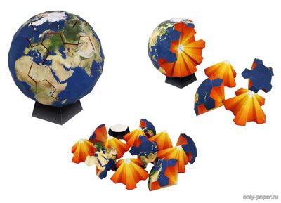 Сборная бумажная модель / scale paper model, papercraft Пазл «Глобус» / Globe Puzzle (Canon) 