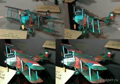 Сборная бумажная модель / scale paper model, papercraft Aero A-14 Brandenburg (ABC 1/1980) 