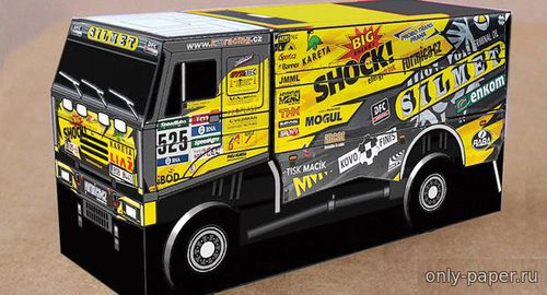 Модель грузовика Liaz Race 1 из бумаги/картона