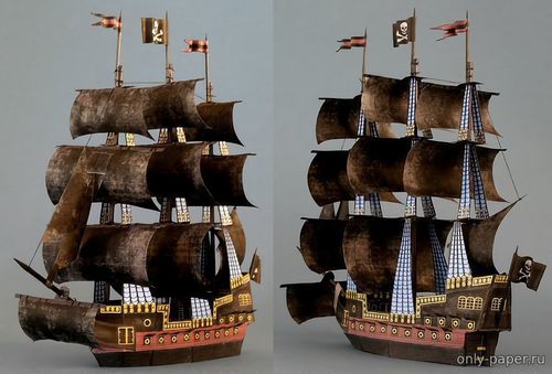 Сборная бумажная модель / scale paper model, papercraft Пиратский корабль «Dark Promise» 