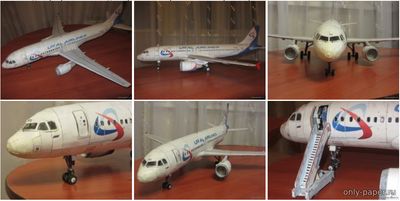 Сборная бумажная модель / scale paper model, papercraft Airbus A320-214 Уральские авиалинии (Перекрас Canon) 