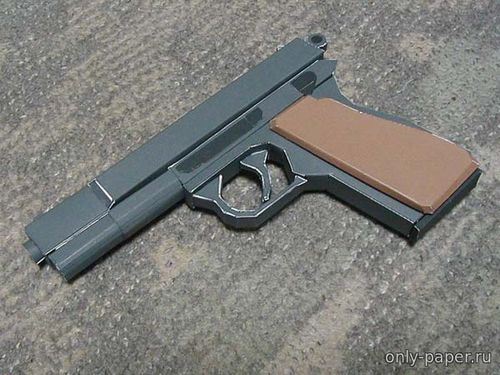 Модель пистолета Browning FN Hi-Power из бумаги/картона