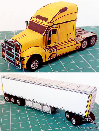 Сборная бумажная модель / scale paper model, papercraft Kenworth T 2000 - W123 (ABC Miniboxy 22/2000) 
