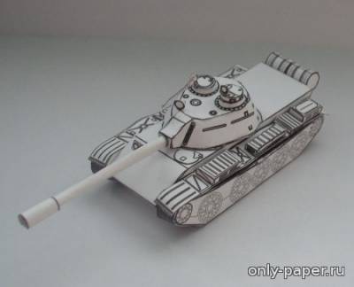 Модель среднего танка Т-55 из бумаги/картона