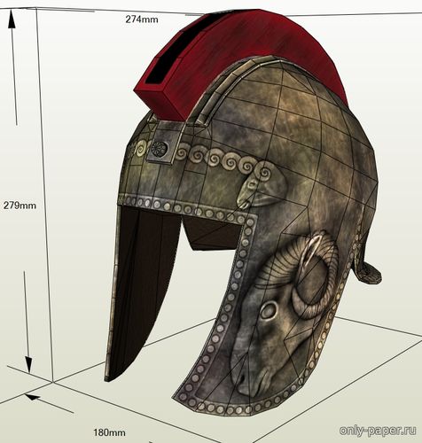 Модель Иллирийского шлема из бумаги/картона