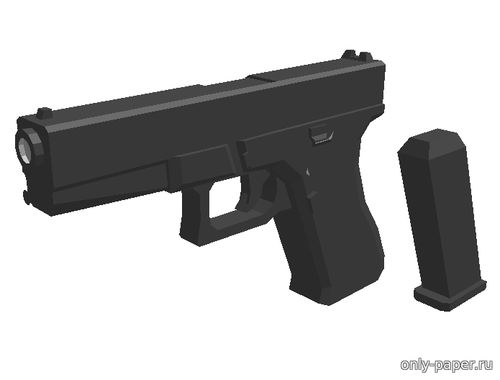 Модель пистолета Glock 19 из бумаги/картона