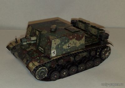 Сборная бумажная модель / scale paper model, papercraft Sturm-Infanteriegeschutz 33B (Перекрас Paper Tanks 07) 
