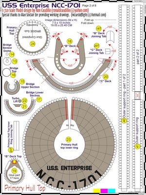 Модель космического корабля USS Enterprise NCC-1701 из бумаги/картона