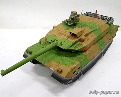 Модель основного боевого танка Японии Type 10 из бумаги/картона