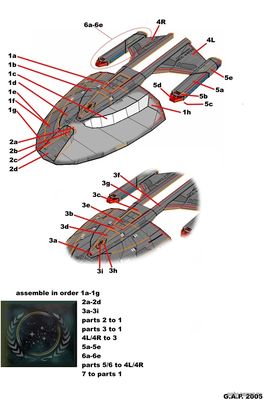 Сборная бумажная модель / scale paper model, papercraft TNG USS Budapest (Star Trek) 
