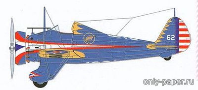 Сборная бумажная модель / scale paper model, papercraft Boeing P-26 Peashooter [Kartonowy Fan 2007-01-02] 
