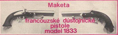 Сборная бумажная модель / scale paper model, papercraft Francouzské důstojnické pistole 1833 (ABC 12/1978) 