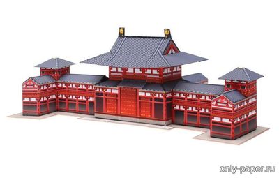 Модель павильона Феникса в храме Бёдо-ин из бумаги/картона