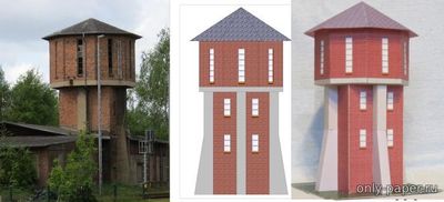 Сборная бумажная модель / scale paper model, papercraft Водонапорная башня [Projekt Bastelbogen] 