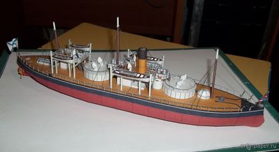 Модель броненосной лодки «Смерч» 1865 из бумаги/картона