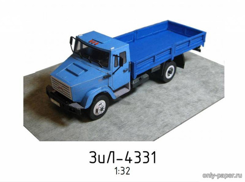 Сборная бумажная модель / scale paper model, papercraft ЗиЛ-4331 (Отрисовка ЮТ для умелых рук 10/1987) 