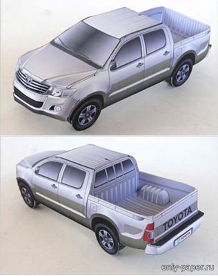 Сборная бумажная модель / scale paper model, papercraft Toyota Hilux (11 цветов корпуса) 