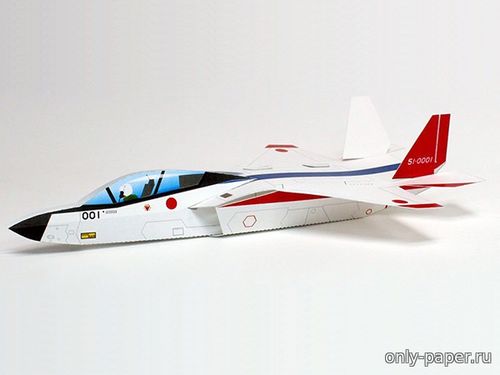 Модель самолета-игрушки Mitsubishi X-2 Shinshin из бумаги/картона