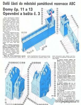 Сборная бумажная модель / scale paper model, papercraft Domy cp. 11 a 13, basta c.3 MPR I [ABC 1989-12] 