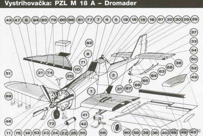 Модель самолета PZL M-18A Dromader из бумаги/картона