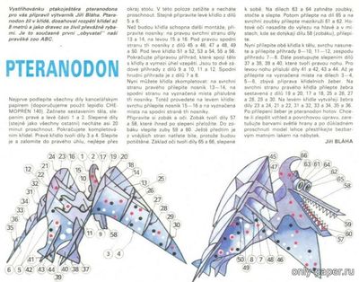 Сборная бумажная модель / scale paper model, papercraft Ptakojester Pteranodon [ABC 1984-07] 