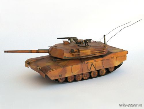 Модель танка M1 Abrams из бумаги/картона