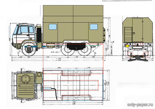 Модель грузовика Avia S430 из бумаги/картона