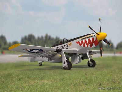 Сборная бумажная модель / scale paper model, papercraft P-51D Mustang - Was That Too Fast (Paper-Replika) 