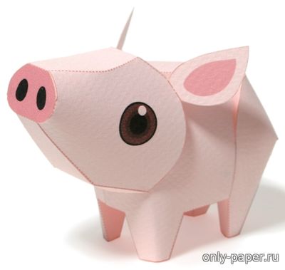 Модель свиньи из бумаги/картона